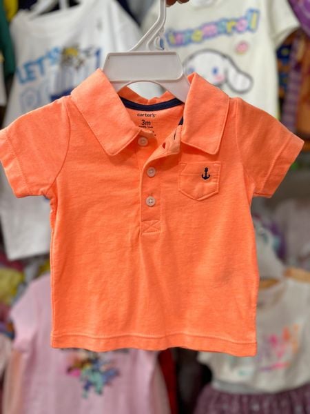  [3-9m] Áo Thun Polo Tay Ngắn Sơ Sinh Bé Trai Cter120 - Cam Mỏ Neo 