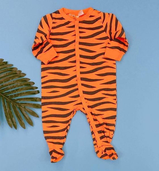  [0-2m] Sleepsuit Bé Trai HM - Cam Vằn Đen [CV] 