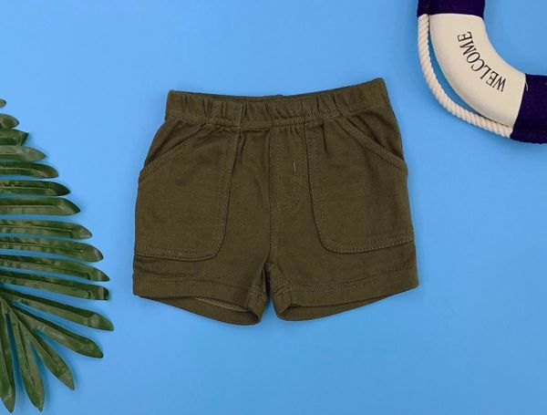  [3m-9m] Quần Short Cotton Bé Trai Cter - Xanh Rêu Đậm 