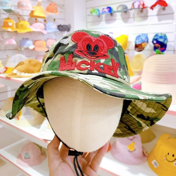  Nón Vành Camo Cho Bé NVC - Camo Mickey Đỏ 