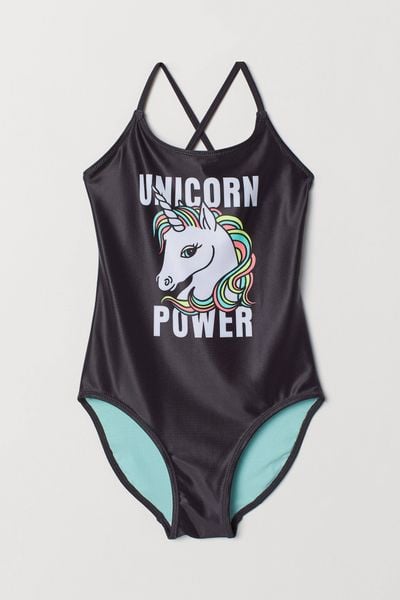  [35-40kg]Đồ Bơi H&m [Girl] - Đen/Unicorn 