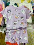  27-33kg 10T Đồ bộ ngắn H..m bé gái thoáng mát, đáng yêu- Tím cầu vồng DB81G 