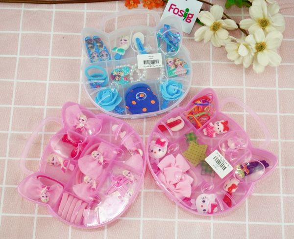  Set Hộp Phụ kiện Kẹp Tóc Hello kitty  Cho Bé  - Hồng [Set ngẫu nhiên] 