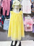  17-20kg 5T Đầm voan sát nách cho bé- Vàng D92 