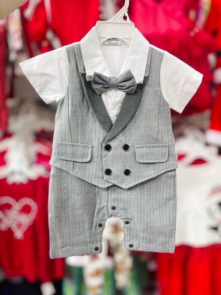  [5-9kg] Set Giả Vest Công Tử Bé Trai - Xám 8505 