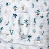  Khăn sợi tre muslin mềm mịn cho bé- Trắng chậu cây xanh K2 