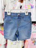  18-20kg 6Y Quần short jaens L.v bé gái tăng đơ ẩn, lưng thun giả nút khóa- Xanh nhạt thun sau QS02 