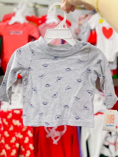  [0-3m ; 9-12m] Áo Thun Tay Dài Bé Trai Cter - Xám KL Nhỏ 