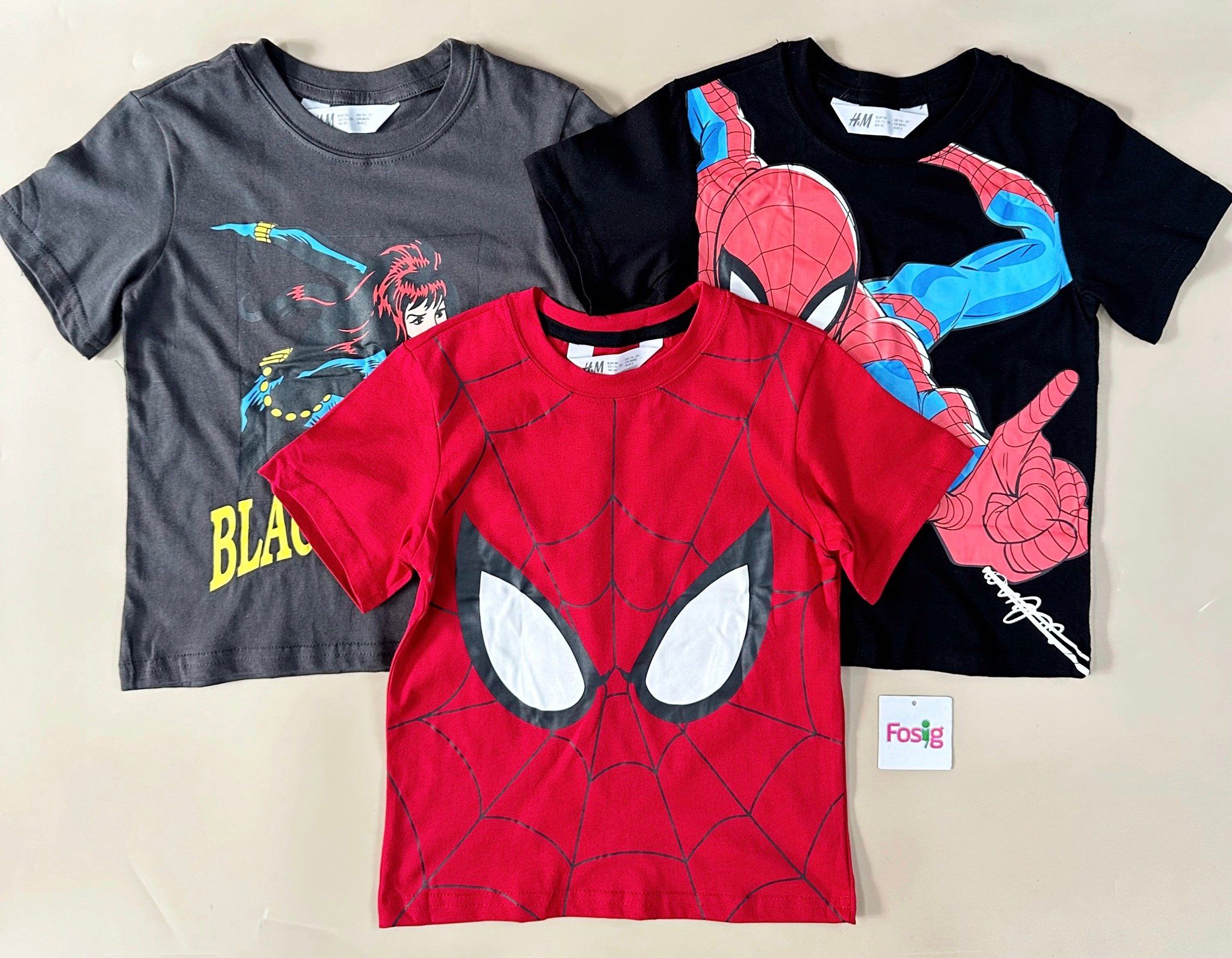  [11-35kg] Set 3 Áo Thun bé trai Cotton Siêu Nhân HM Mix Nhiều Màu- Set màu ngẫu nhiên S3A20 