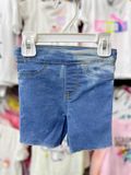  7-20kg 12M-6Y Quần short jaens L.v bé gái tăng đơ ẩn, lưng trơn- Xanh thêu màu QS02 
