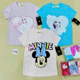  12-15kg; 21-28kg Set 3 áo thun tay ngắn bé gái H.,M cá tính- S3A19 