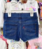  35-40kg 12Y Quần short jaens L.v bé gái tăng đơ ẩn, khóa thật- Xanh đậm hai nút QS02 