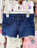  35-40kg 12Y Quần short jaens L.v bé gái tăng đơ ẩn, khóa thật- Xanh đậm hai nút QS02 