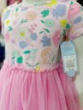  15-17kg 2T-4T Đầm voan sát nách cho bé- Hồng D92 