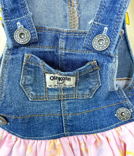  [3m-6m; 12-18m] Yếm Đầm Bé Gái Oskos - Xanh Đậm HH 