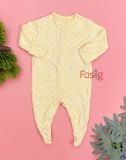  [nb-1m] Sleepsuit Có Vớ Cúc Bấm Bé Gái - Vàng Chấm Trắng 