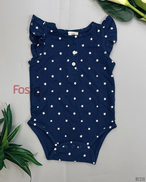  [12m-18m] Bodysuit Cánh Tiên Bé Gái Oskos - Navy Sao Trắng CT 