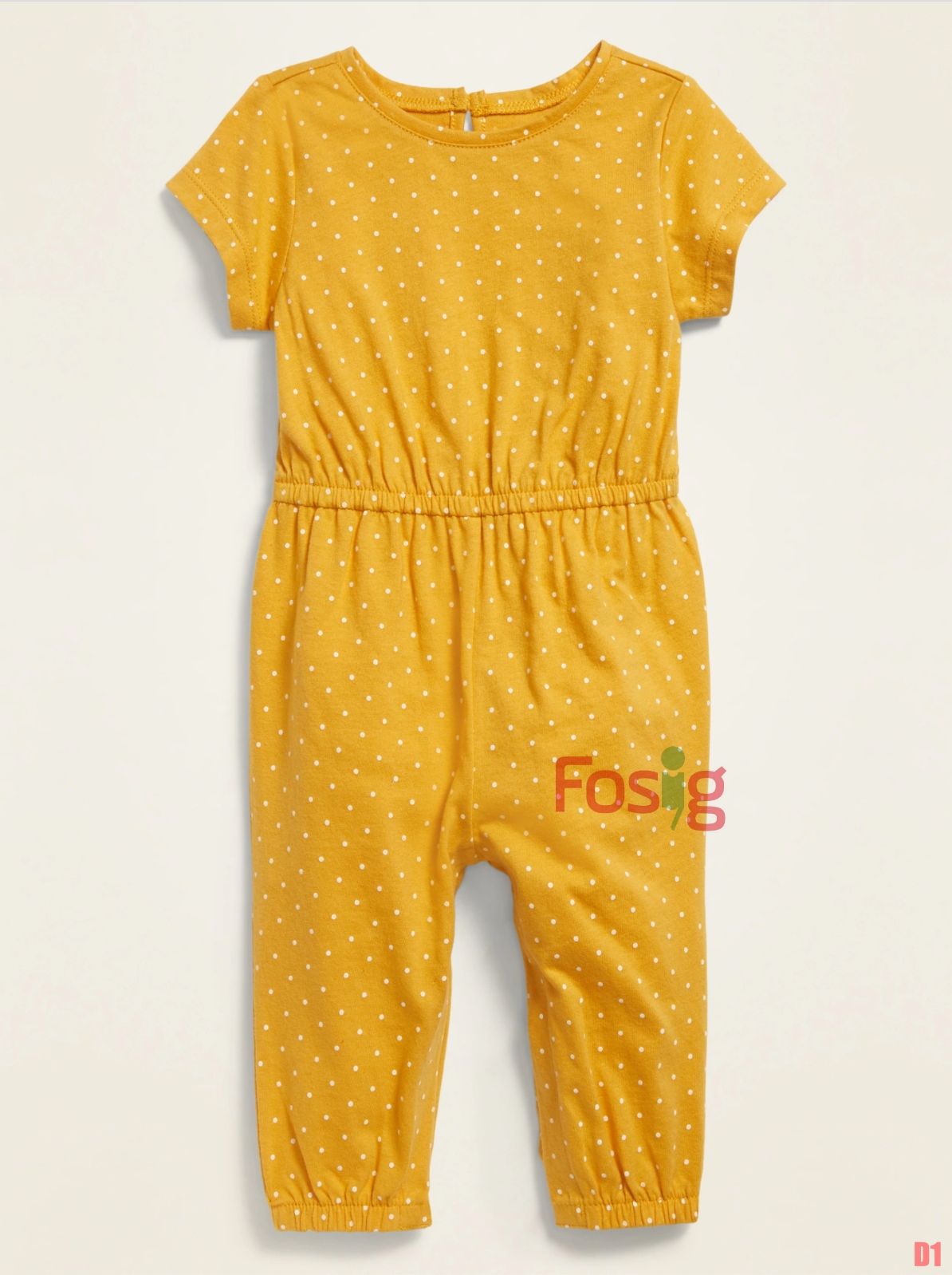  [3m-6m] Romper dài  Jumpsuit Bé Gái ON -  Vàng Chấm 