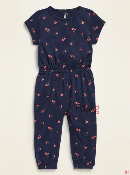  [0-6m] romper dài Jumpsuit Bé Gái - Navy Hoa 