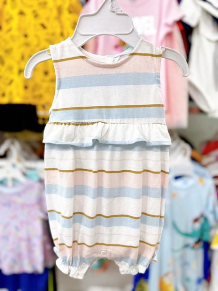  [ 4-5kg; 11-12kg 3m và 18m] Romper Đùi Bé Gái Cter - Sọc Hồng Xanh 