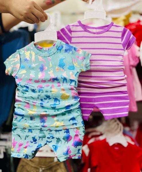  10-18kg Set 2 đồ bộ ngắn bé gái- S2B01G 