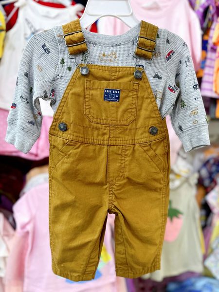  [0-3m] Set Yếm Bé Trai Cter - Nâu Baby Bear 