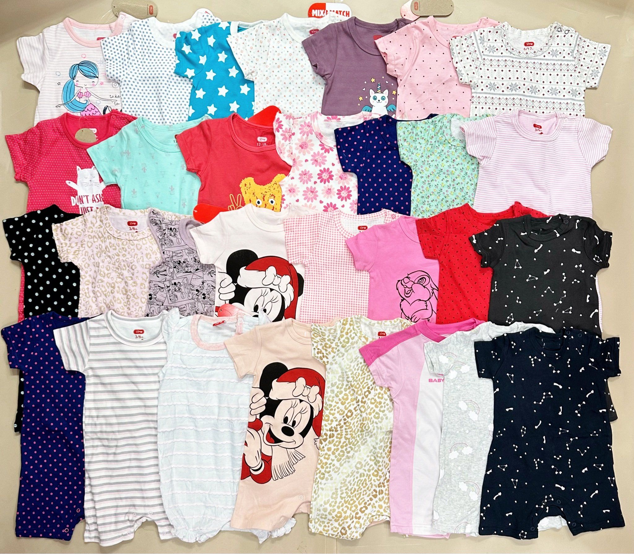  7-15kg Set 3 Romper bé gái mẫu nào cũng xinh yêu- Set ngẫu nhiên S3R1G 