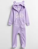  [0-6m] Sleepsuit Da Cá Có Vớ Khóa Kéo Bé Gái GP - Tím GP 