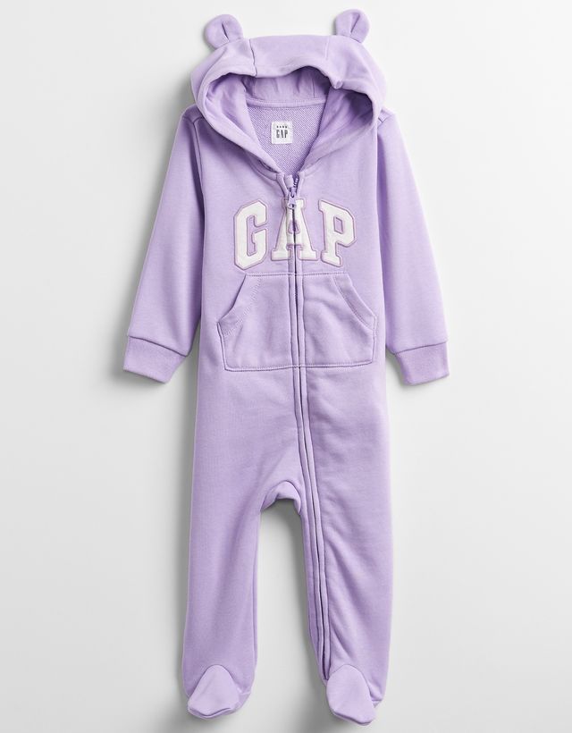  [0-6m] Sleepsuit Da Cá Có Vớ Khóa Kéo Bé Gái GP - Tím GP 