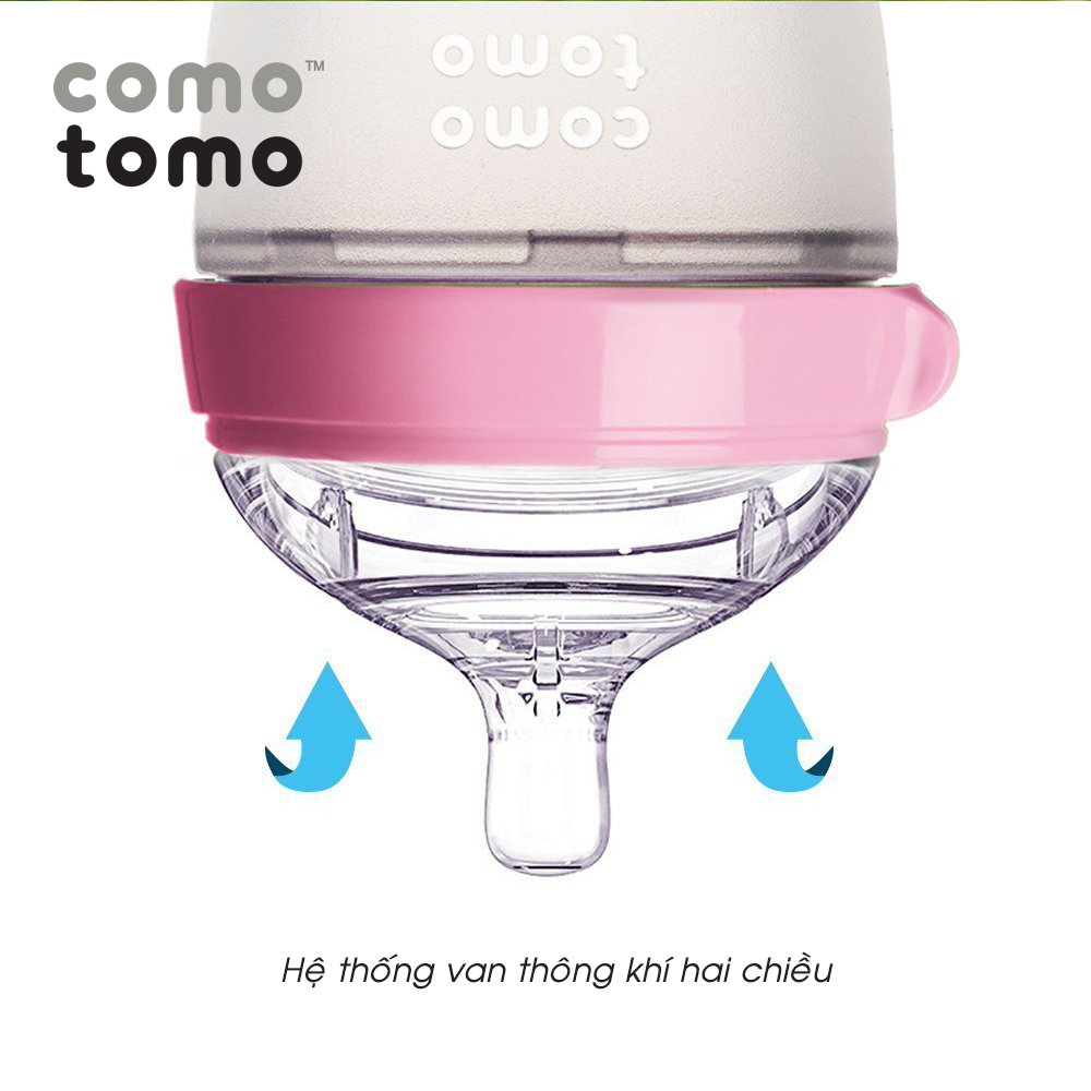  Bình sữa silicone Comotomo 150ML - Hồng 