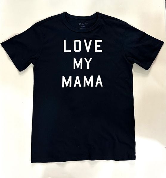  39-44kg L Áo thun tay ngắn bé trai PL- Đen Love My.Mama AT32 