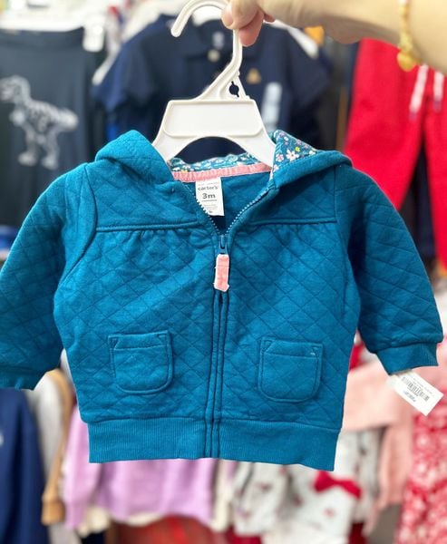  [3m,6m] Áo Khoác Cotton Bé Gái Cter - Xanh Cổ Vịt 