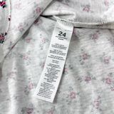  [0-3m] Bodysuit Tay Dài Bé Gái Cter - Xám Hoa Đỏ 