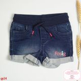  [9-12m] Quần Short Jean Bé Gái CJ - Jean Đậm Trơn 