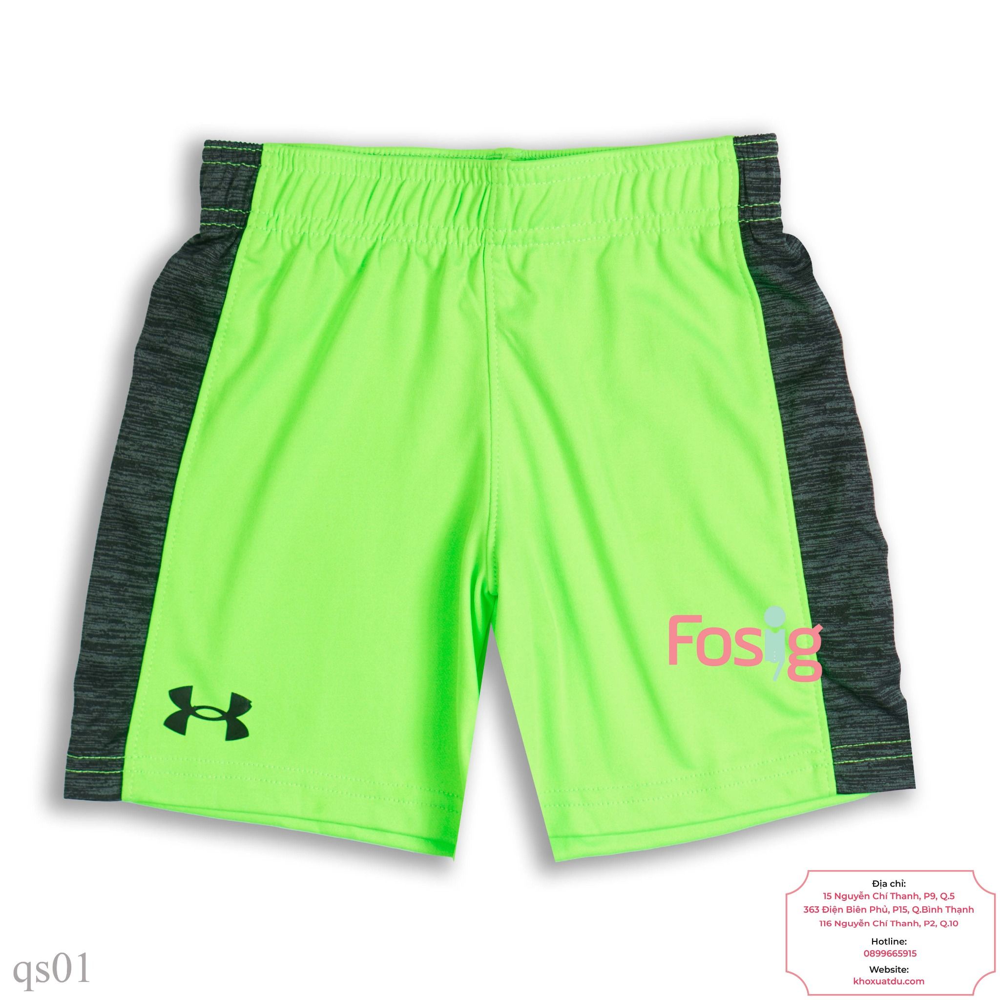  [14-22kg] Quần Short Thun Sport Bé Trai Under - XL Viền Đen 