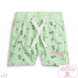  [1m-6m] Quần Short Cotton Bé Trai QSBT  - Xanh Ngọc Kem 