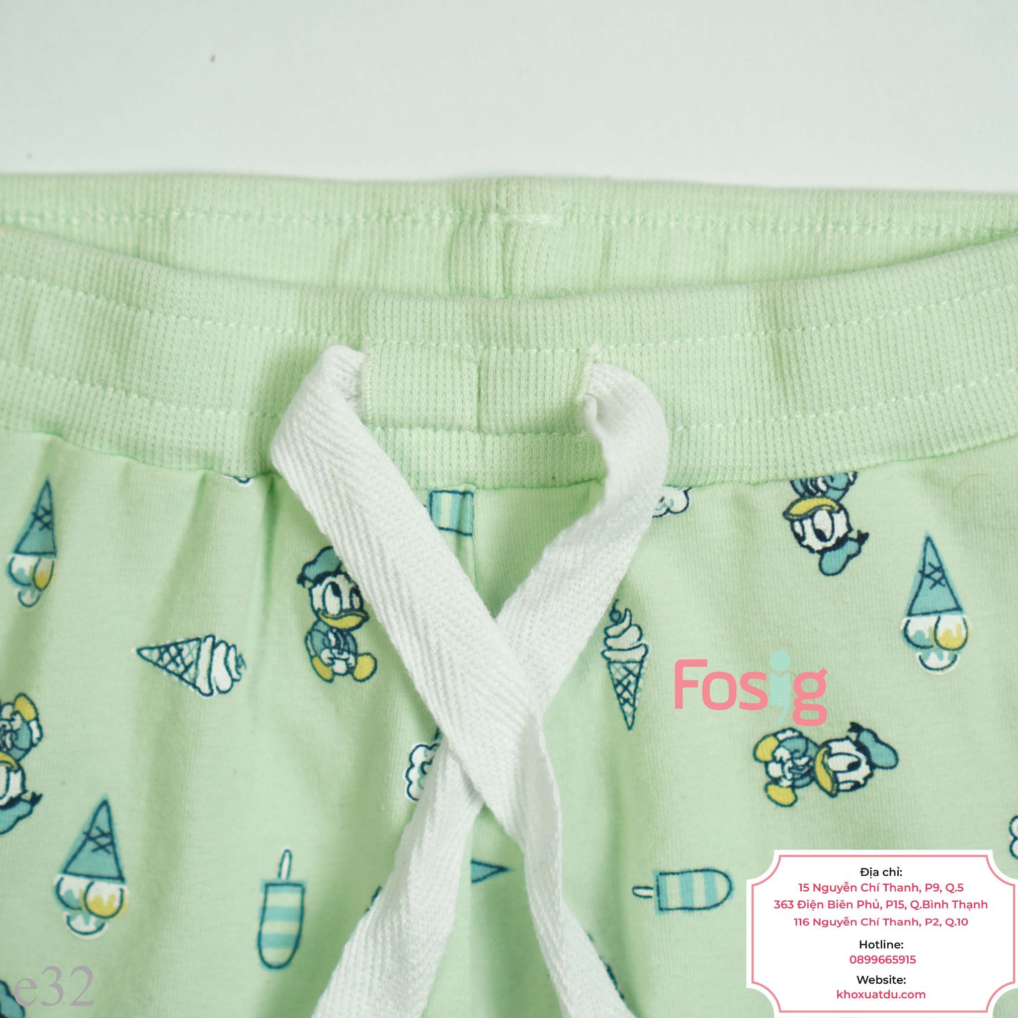  [1m-6m] Quần Short Cotton Bé Trai QSBT  - Xanh Ngọc Kem 