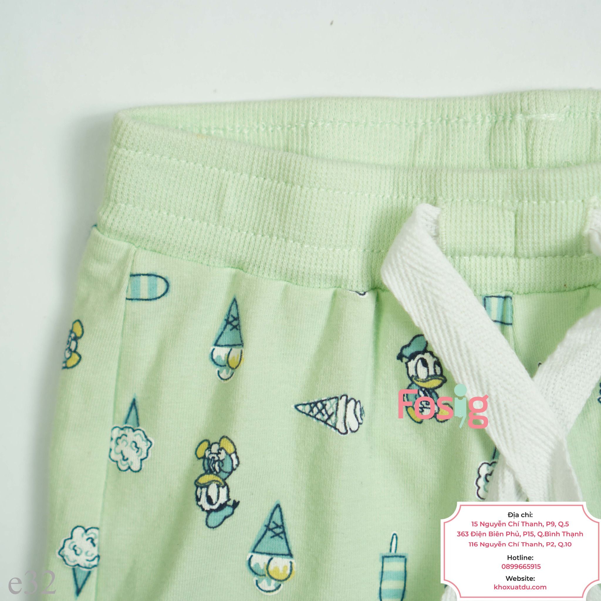  [1m-6m] Quần Short Cotton Bé Trai QSBT  - Xanh Ngọc Kem 