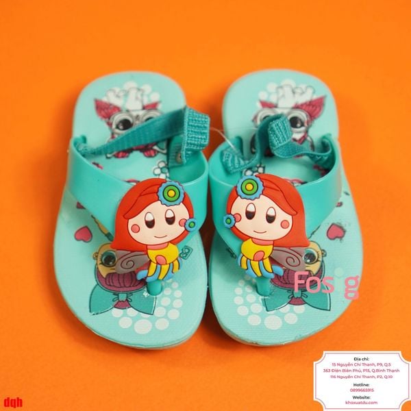  [19-21] Dép Xốp Xỏ Ngón Quai Hậu Bé Gái - Xanh Ngọc Bé Gái 