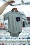  [6m-12m] Bodysuit Tay Dài Bé Trai GP - Xám Gấu Nâu 