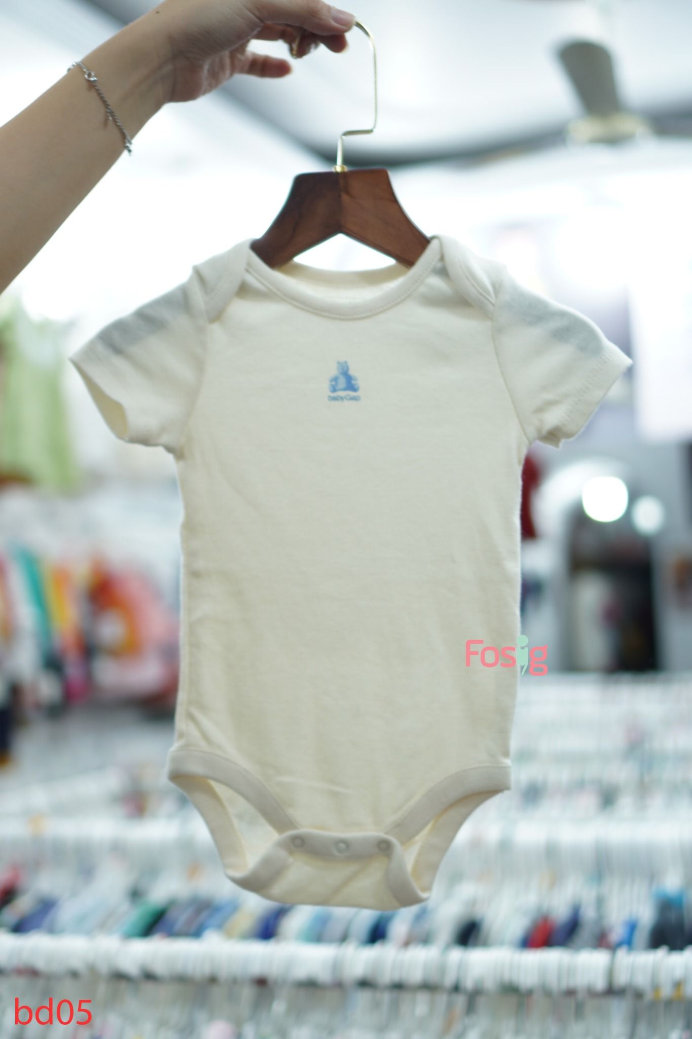  [6m-12m] Bodysuit Tay Ngắn Bé Trai GP - Kem Gấu Xanh 