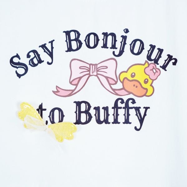  [16-30kg] Đầm Tay Ngắn Bé Gái - Trắng Say Bonjour V02 