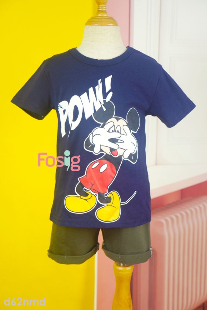  [14-15kg] Set Đồ Bộ Đùi Bé Trai MG - Navy Micky Đậm 