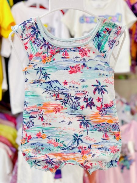  [3-5kg] Romper Đùi Nxt Bé Gái - Xanh Ngọc Phong Cảnh 