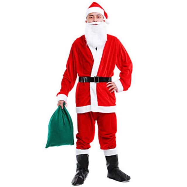  [XL] Bộ Quần Áo Ông Già Noel Người Lớn - Đỏ Noel 