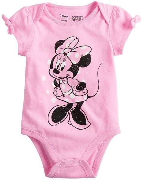  24m] Bodysuit Tay Ngắn Bé Gái JB - Hồng Mickey 