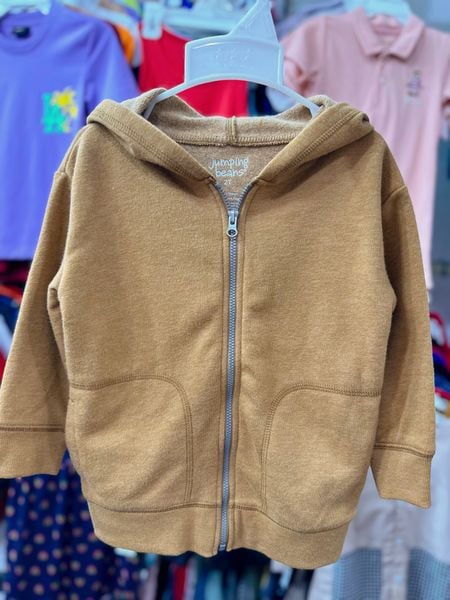  [11-18kg] Áo khoác da cá, nỉ cho bé- Nâu nhạt AK15 