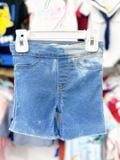  7-20kg 12M-6Y Quần short jaens L.v bé gái tăng đơ ẩn, lưng trơn- Xanh thêu màu QS02 