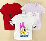  12-15kg; 21-28kg Set 3 áo thun tay ngắn bé gái H.,M cá tính- S3A19 
