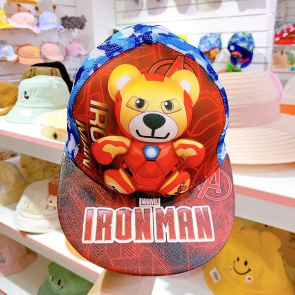  Nón Kết Cho Bé Trai - Xanh Trắng Ironman 